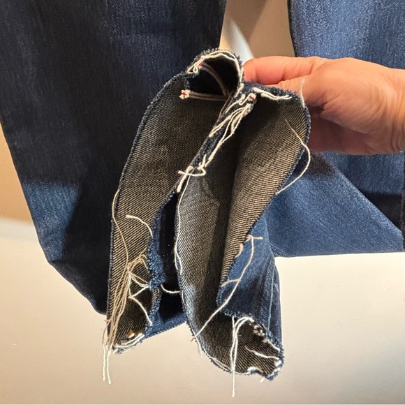 ZARA Sz 2 The High Rise Straight Samurai Selvedge Distressed Button Fly NEW - Picture 13 of 14